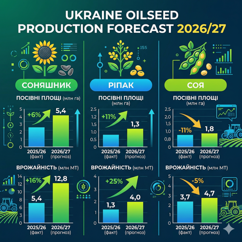 info 1 oilcrops Прогноз врожаю та площ 2026/2027 (Seeds Production Forecast)