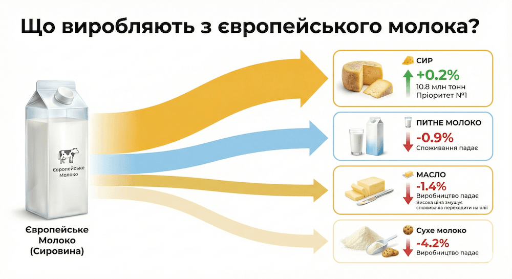 Інфографіка: продукти молочної переробки в ЄС і тренди 2026