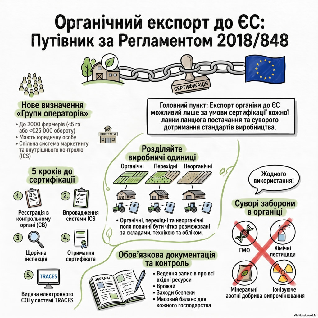 Інфографіка: Органічний експорт до ЄС. Путівник за регламентом 2018/848